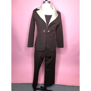 1970s polyester jumpsuit with matching blazer